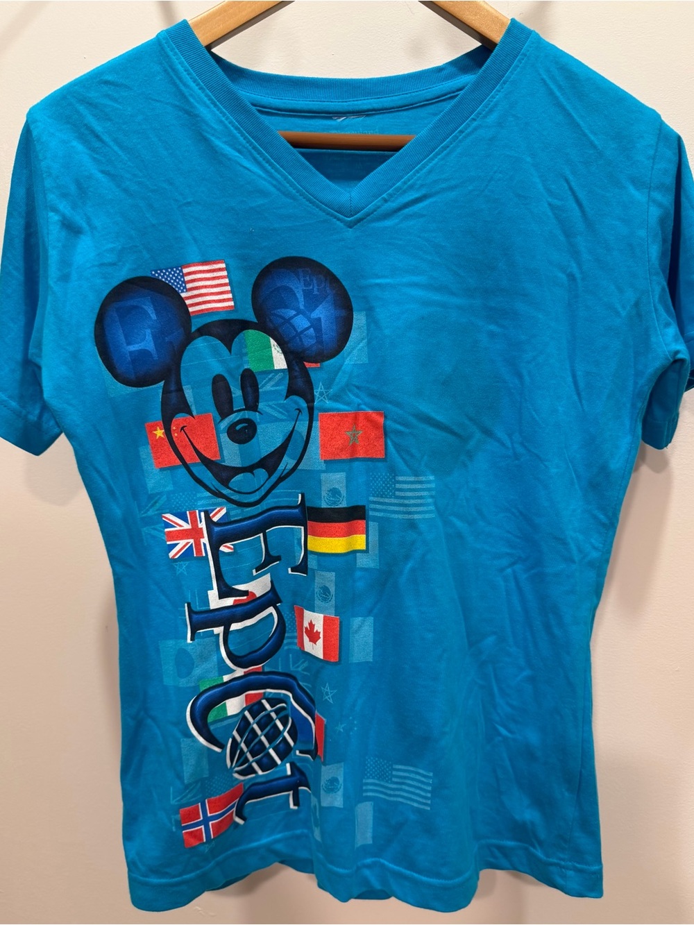 Disney World EPCOT Women’s V-Neck Short Sleeve Top, Medium